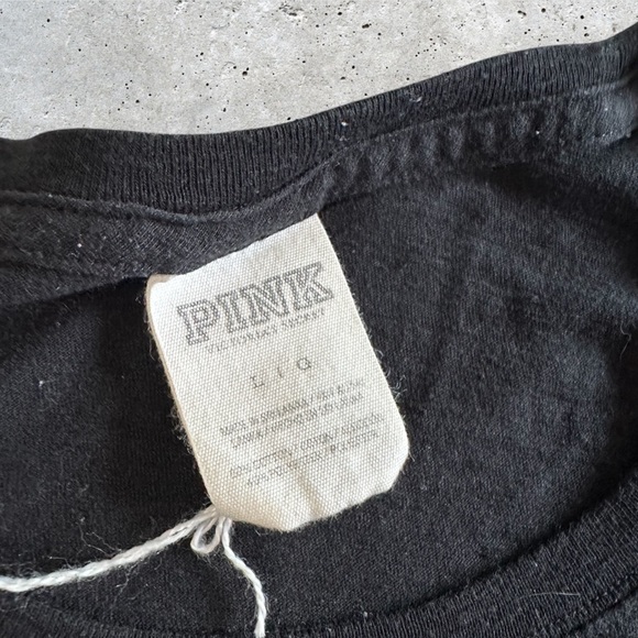 Victoria’s Secret PINK Black Chevron Sleeve Women's Top Large - Picture 4 of 5